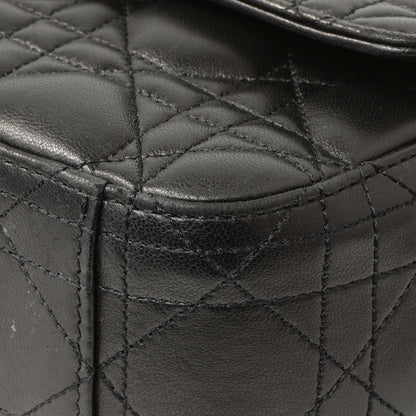 Exclusive Christian Dior Black Lambskin Cannage Medium Miss Dior Flap — Detail View