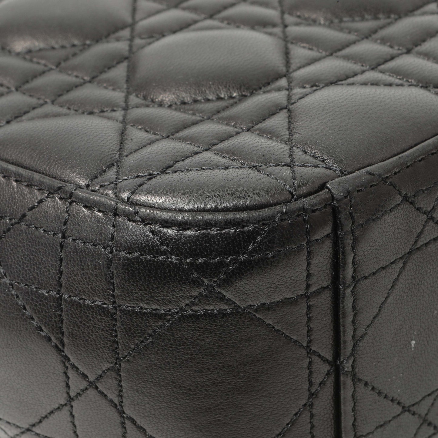 Exclusive Christian Dior Black Lambskin Cannage Medium Miss Dior Flap — Lifestyle View