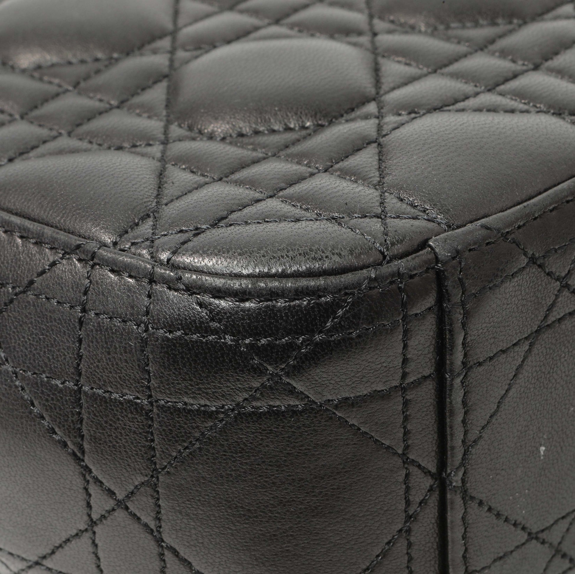 Exclusive Christian Dior Black Lambskin Cannage Medium Miss Dior Flap — Lifestyle View