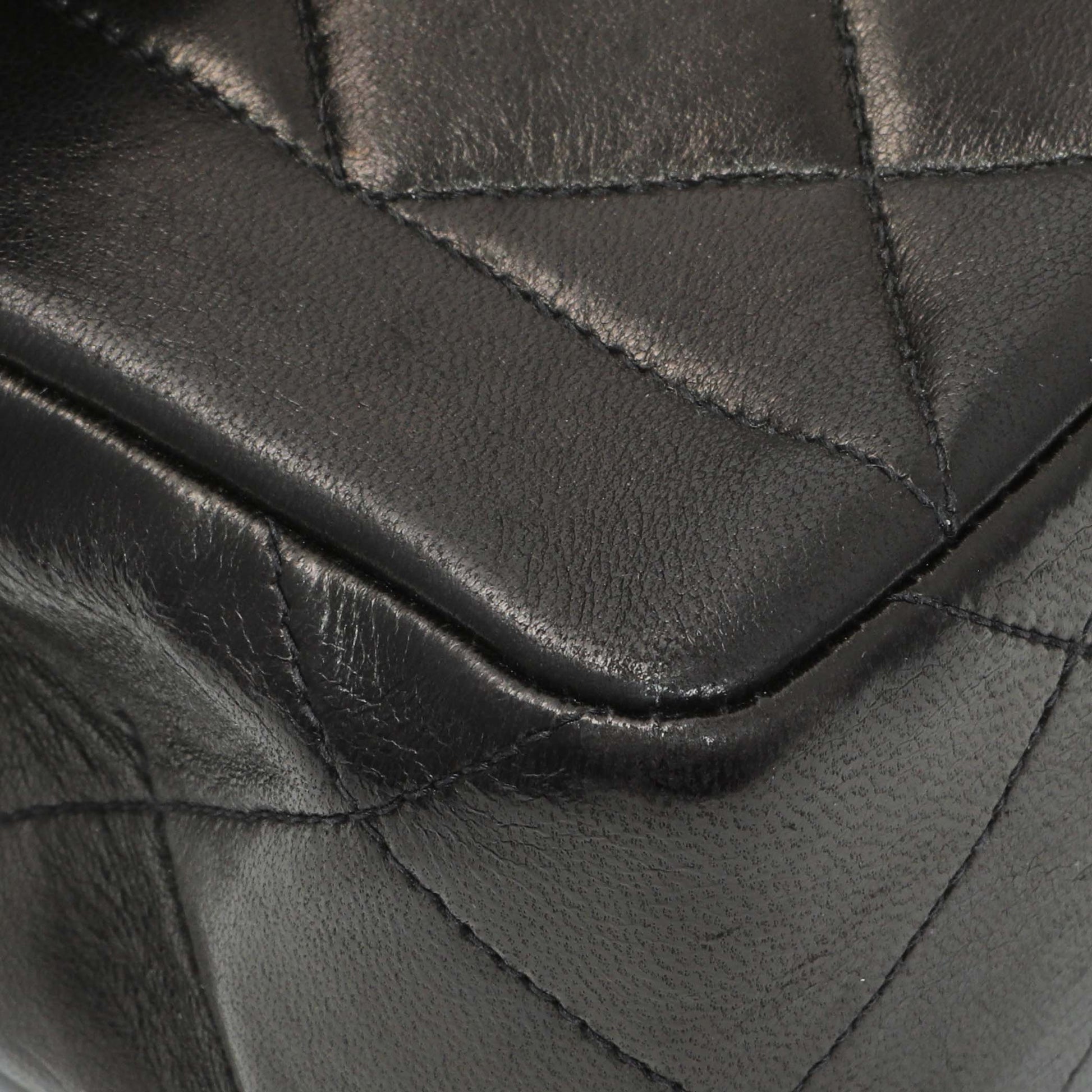 Exclusive Chanel Black Quilted Lambskin Vintage CC Chain Flap — Detail View