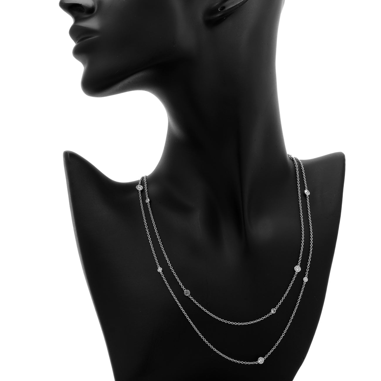 Exclusive Tiffany & Co. Platinum Diamonds By The Yard Sprinkle Necklace — Back View
