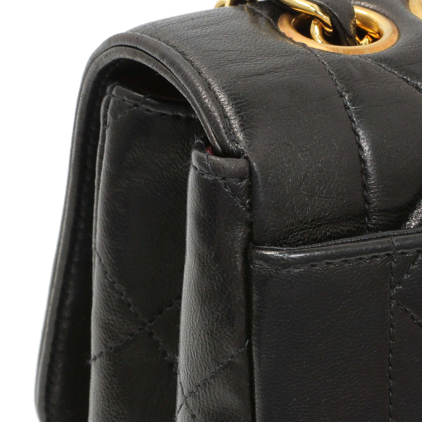 Exclusive Chanel Black Quilted Lambskin Vintage CC Chain Flap — Alternate View 11