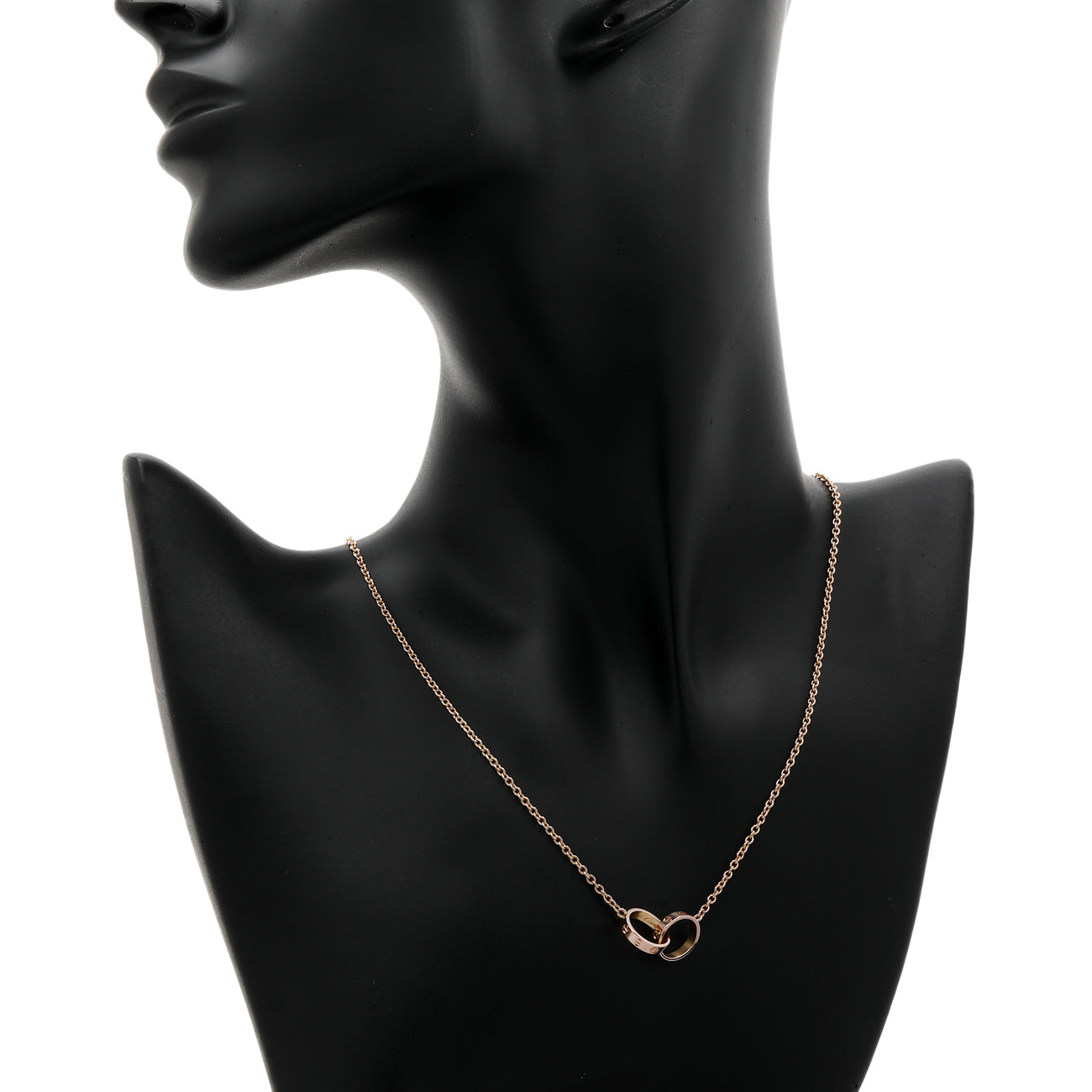 Exclusive Cartier 18K Rose Gold Interlocking Love Pendant — Top View