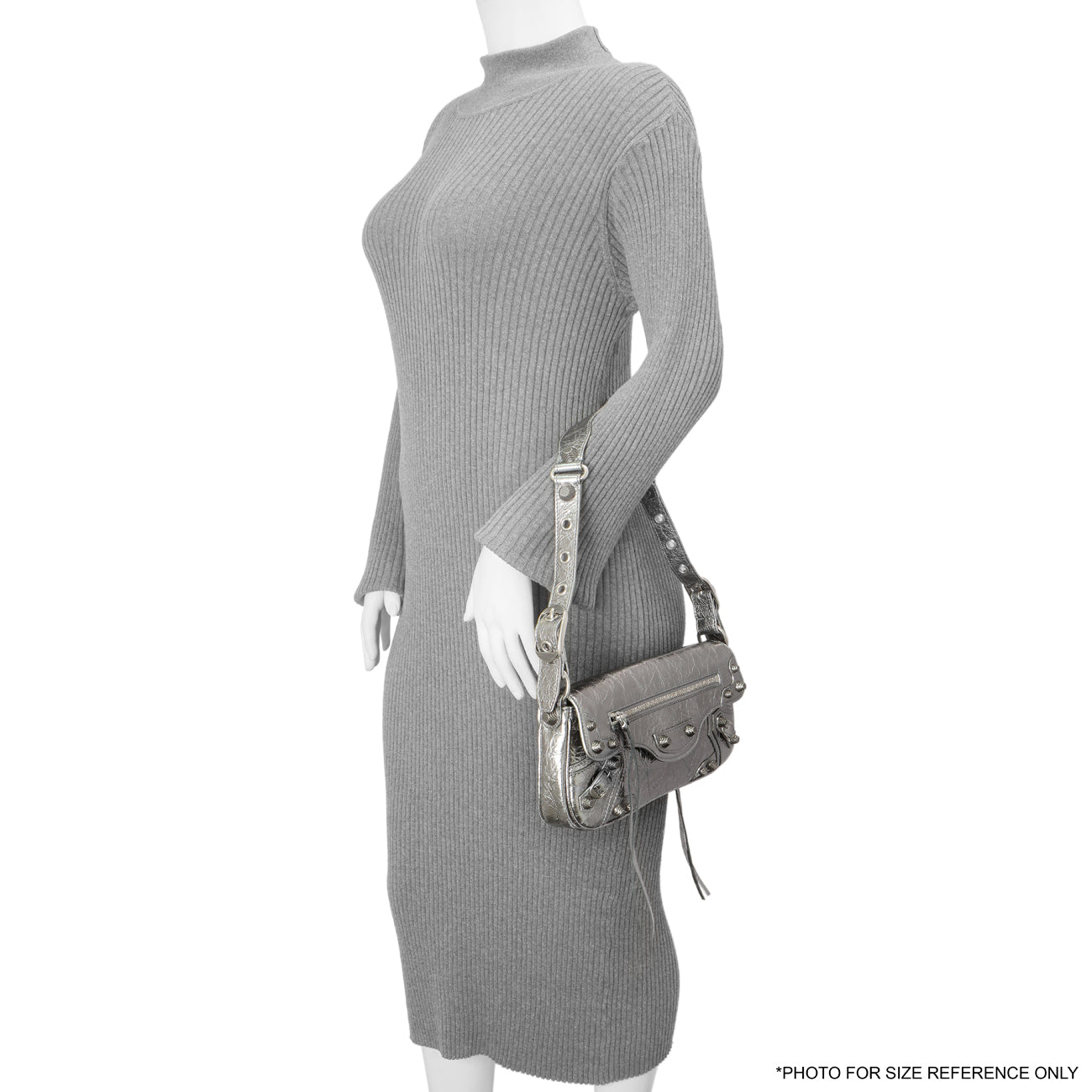 Exclusive Balenciaga Silver Lambskin Le Cagole Small Sling Bag — Alternate View 10