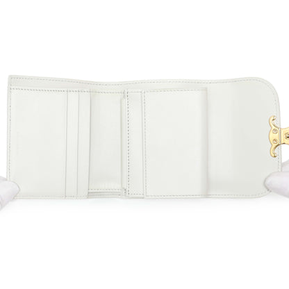 Exclusive Celine Grey Shiny Calfskin Small Triomphe Wallet — Top View