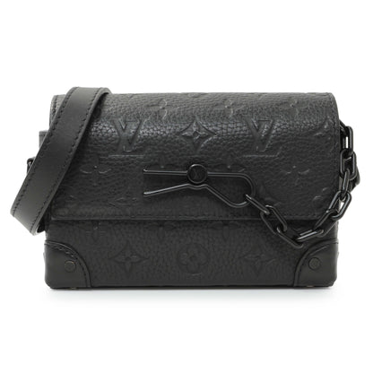 Exclusive Louis Vuitton Black Taurillon Monogram Steamer Wearable Wallet — Front View
