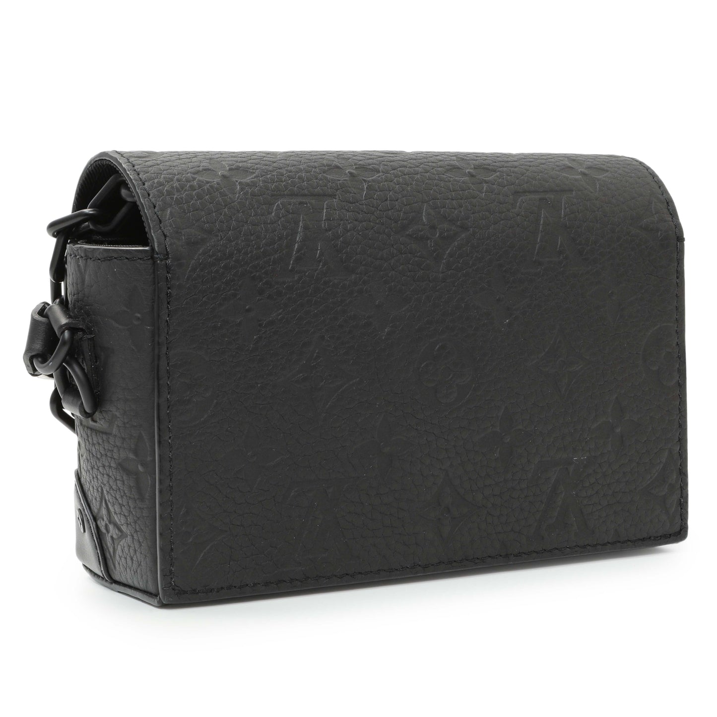 Exclusive Louis Vuitton Black Taurillon Monogram Steamer Wearable Wallet — Side View