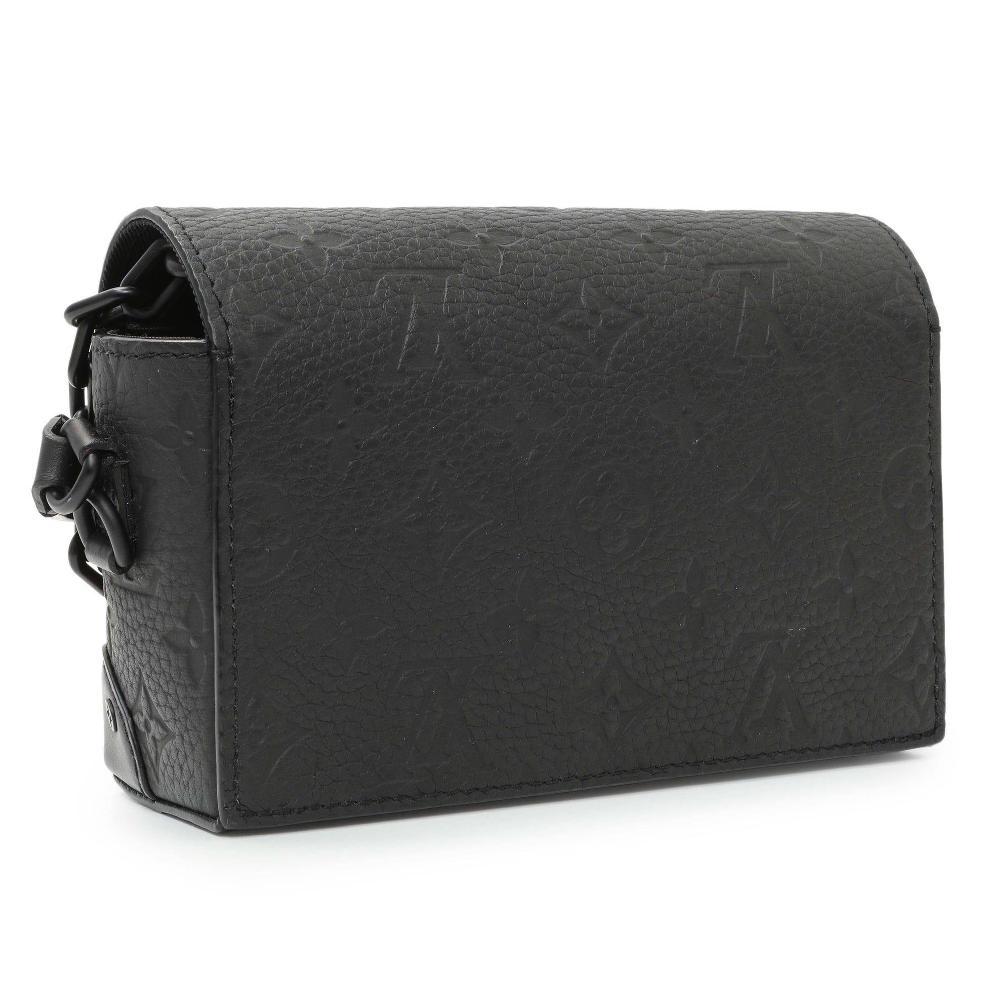 Exclusive Louis Vuitton Black Taurillon Monogram Steamer Wearable Wallet — Side View