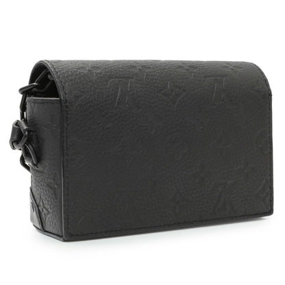 Exclusive Louis Vuitton Black Taurillon Monogram Steamer Wearable Wallet — Side View