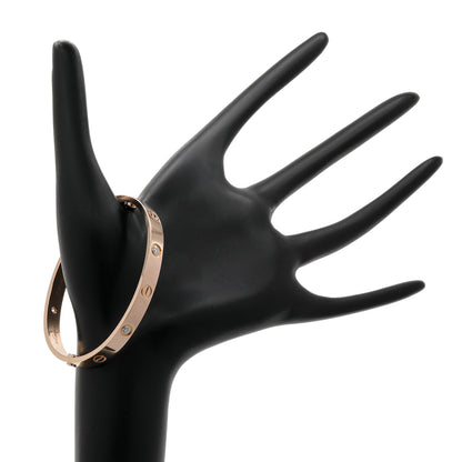 Exclusive Cartier 18K Rose Gold 4 Diamond Classic Love Bracelet — Back View