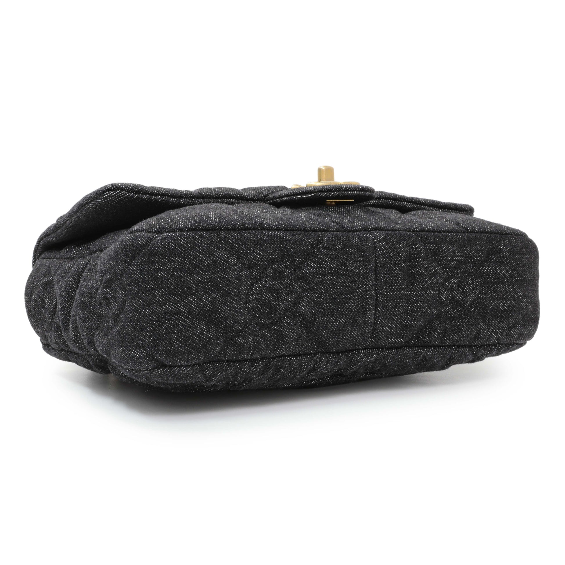 Exclusive Chanel Black Quilted Denim Medium Funky Town Flap — Back View