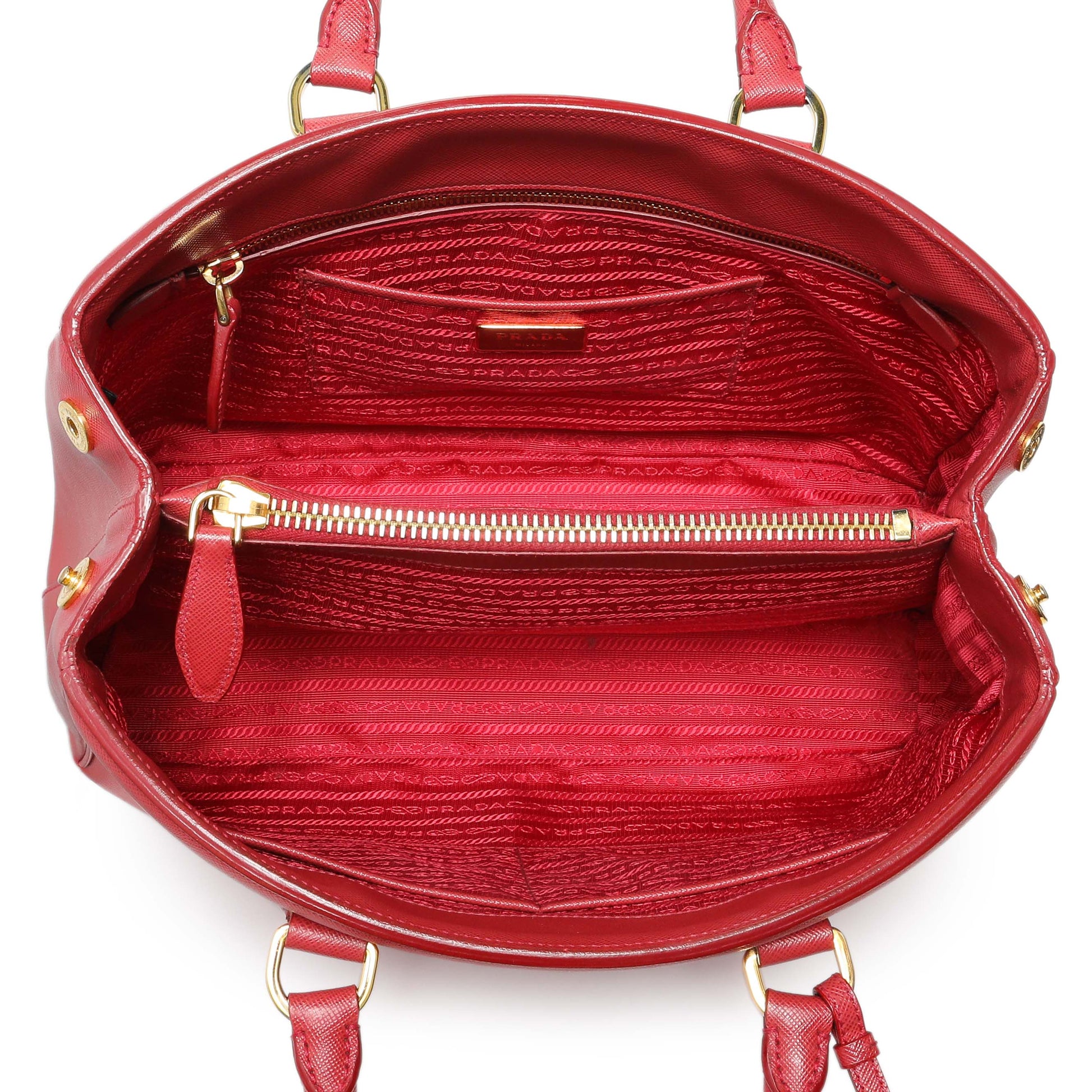 Exclusive Prada Red Saffiano Lux Parabole Tote — Alternate View 8