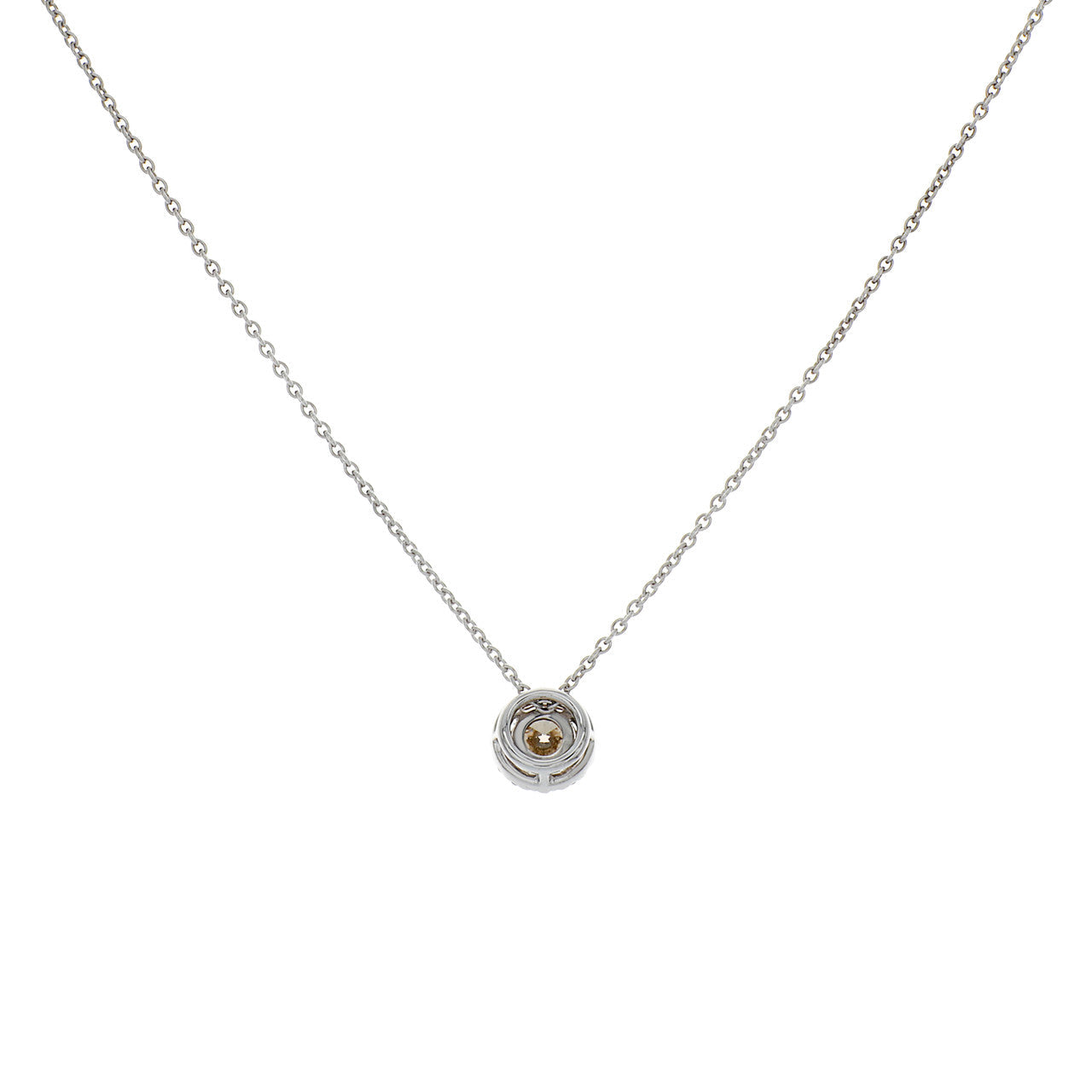 Exclusive De Beers 18K White Gold Aura Fancy Brown Diamond Pendant Necklace — Side View
