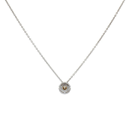 Exclusive De Beers 18K White Gold Aura Fancy Brown Diamond Pendant Necklace — Side View