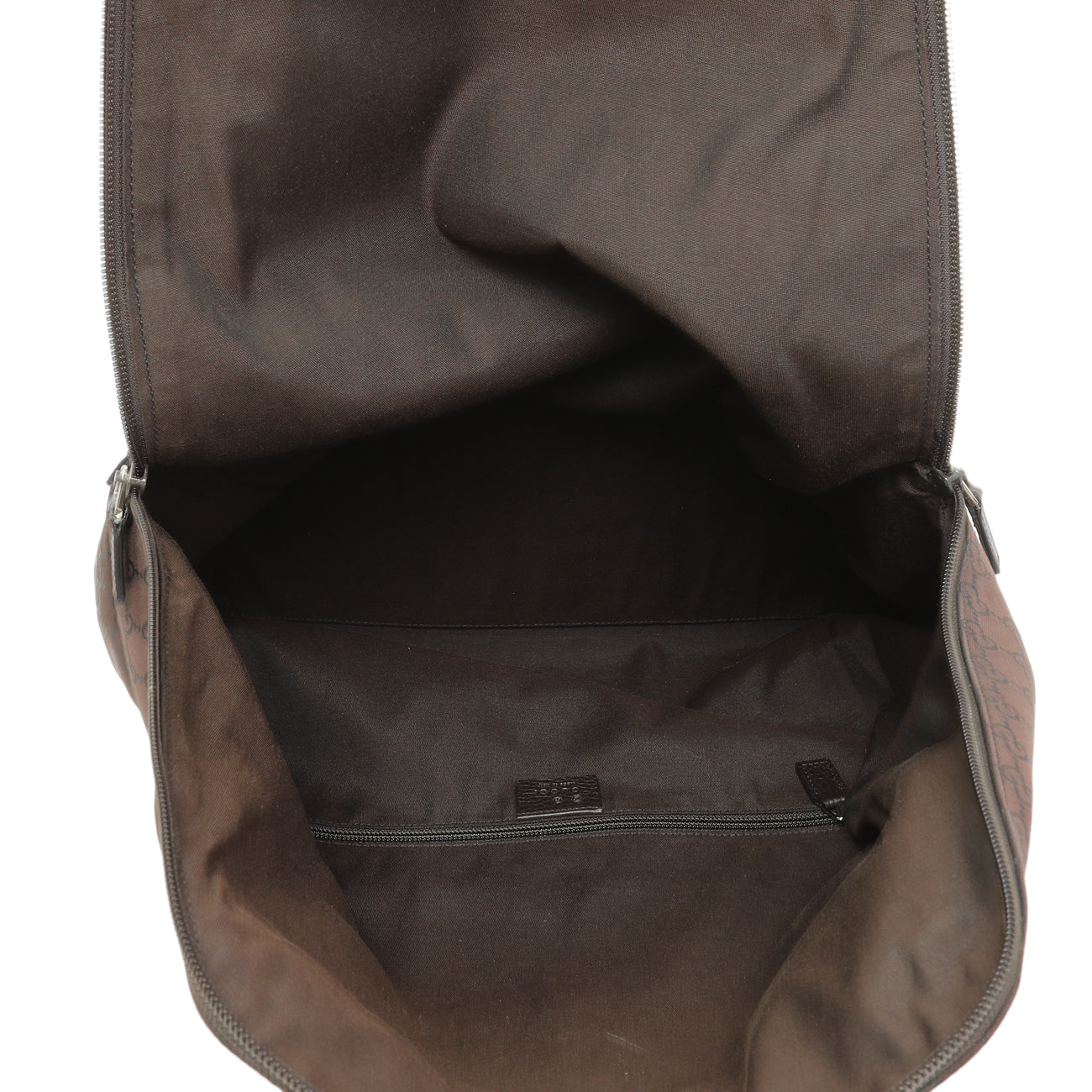 Exclusive Gucci Brown Monogram Nylon Day Backpack — Top View