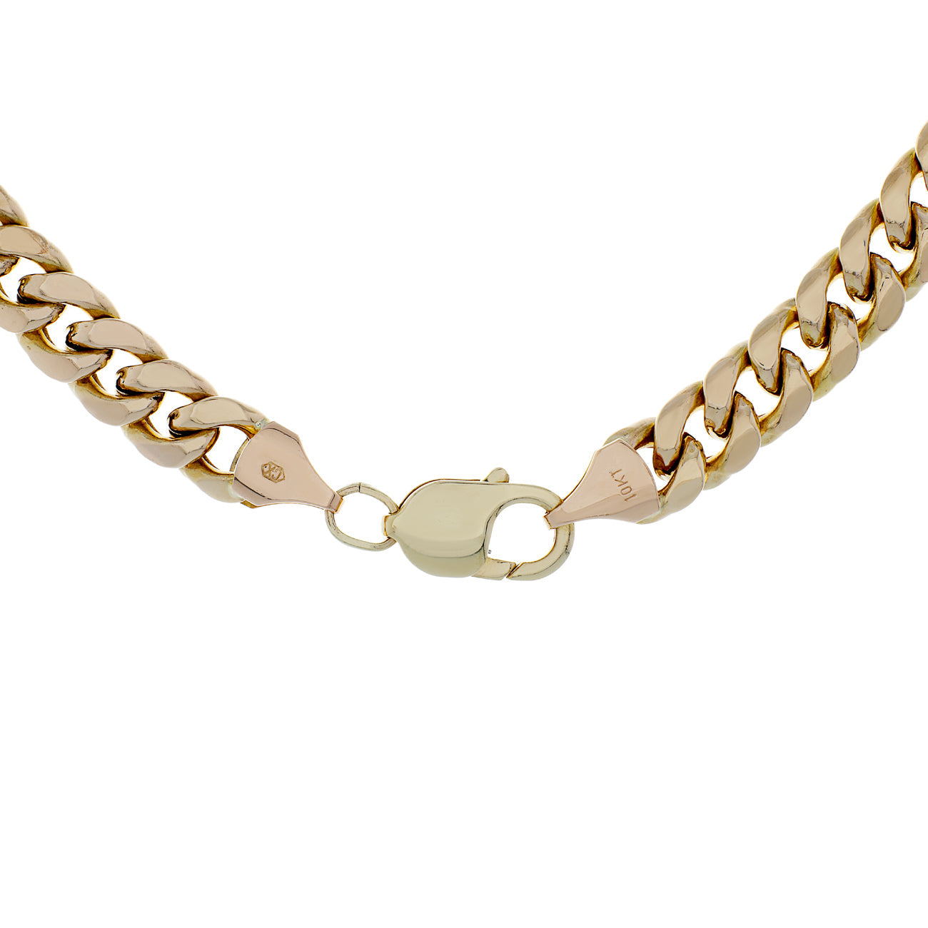 Exclusive 10K Yellow Gold Curb Link Chain — Side View