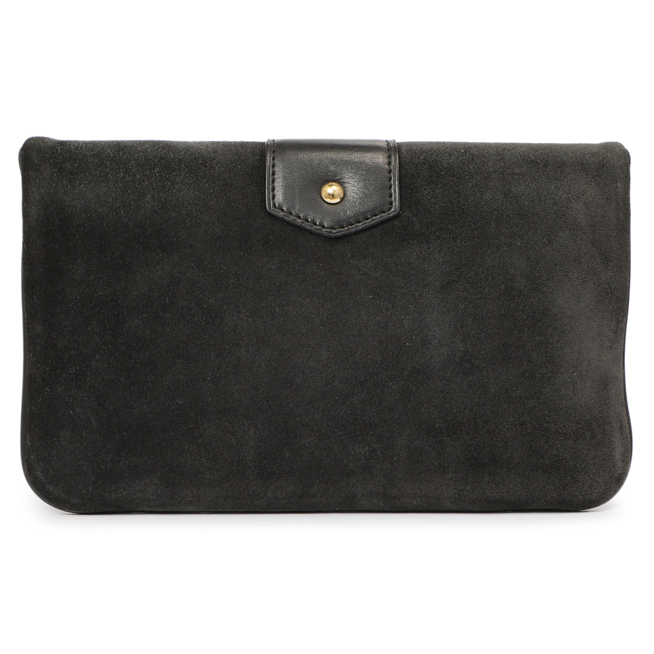 Exclusive Louis Vuitton Black Suede Sofia Coppola Slim Clutch — Side View