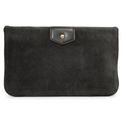 Exclusive Louis Vuitton Black Suede Sofia Coppola Slim Clutch — Side View