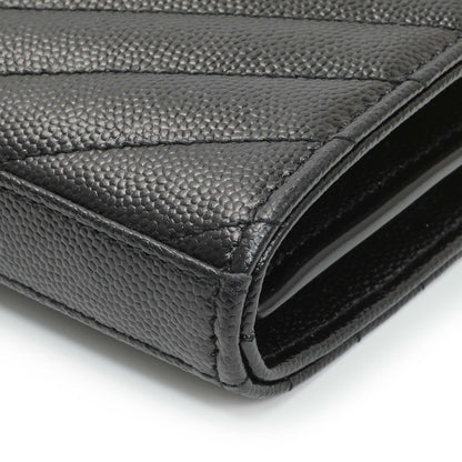 Exclusive Saint Laurent Grain De Poudre Matelasse Chevron Monogram Chain Wallet — Detail View