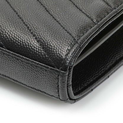 Exclusive Saint Laurent Grain De Poudre Matelasse Chevron Monogram Chain Wallet — Alternate View 7