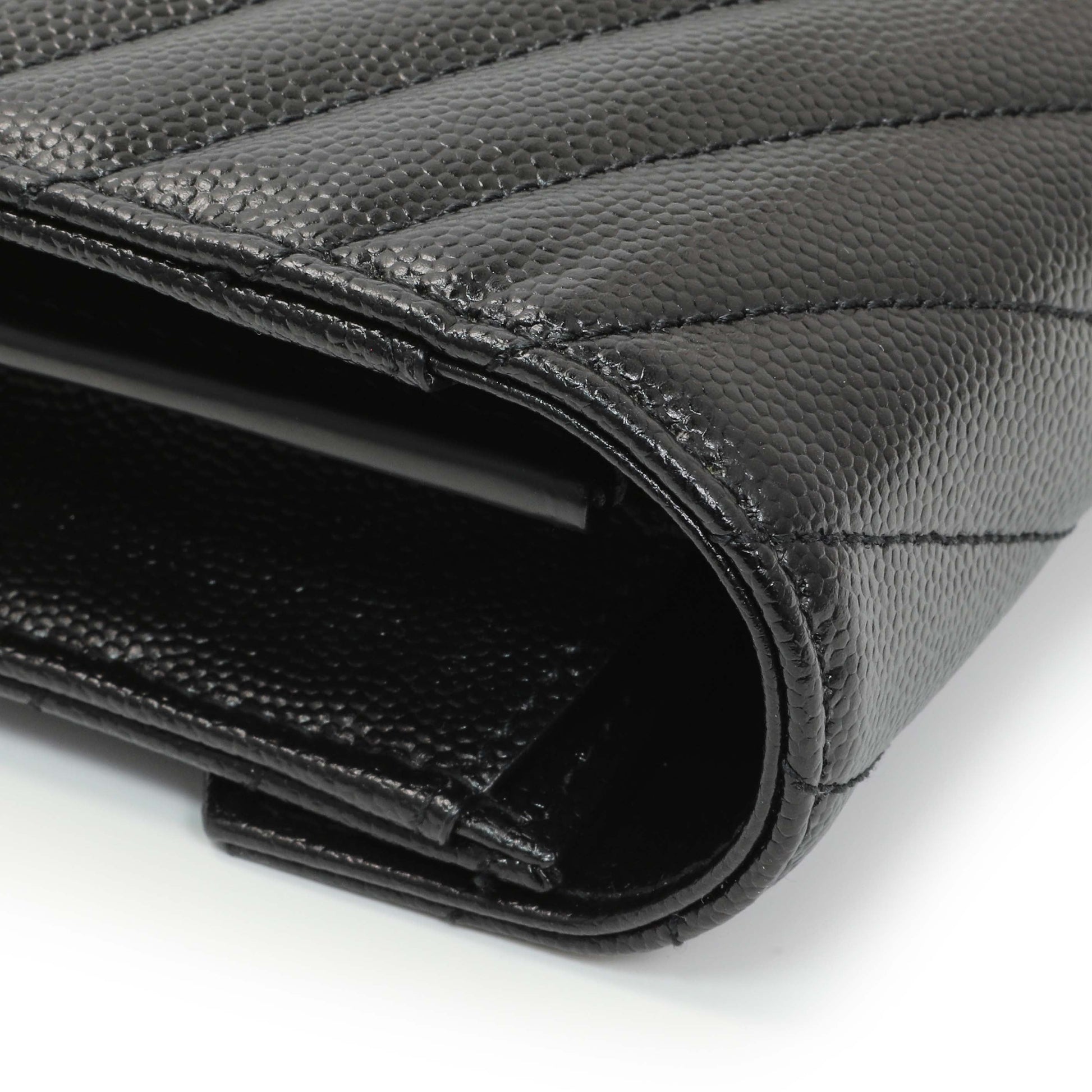 Exclusive Saint Laurent Grain De Poudre Matelasse Chevron Monogram Chain Wallet — Alternate View 8