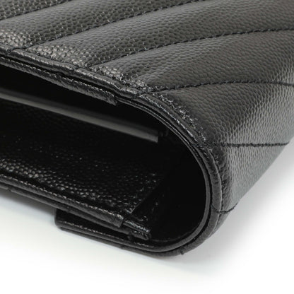 Exclusive Saint Laurent Grain De Poudre Matelasse Chevron Monogram Chain Wallet — Alternate View 8