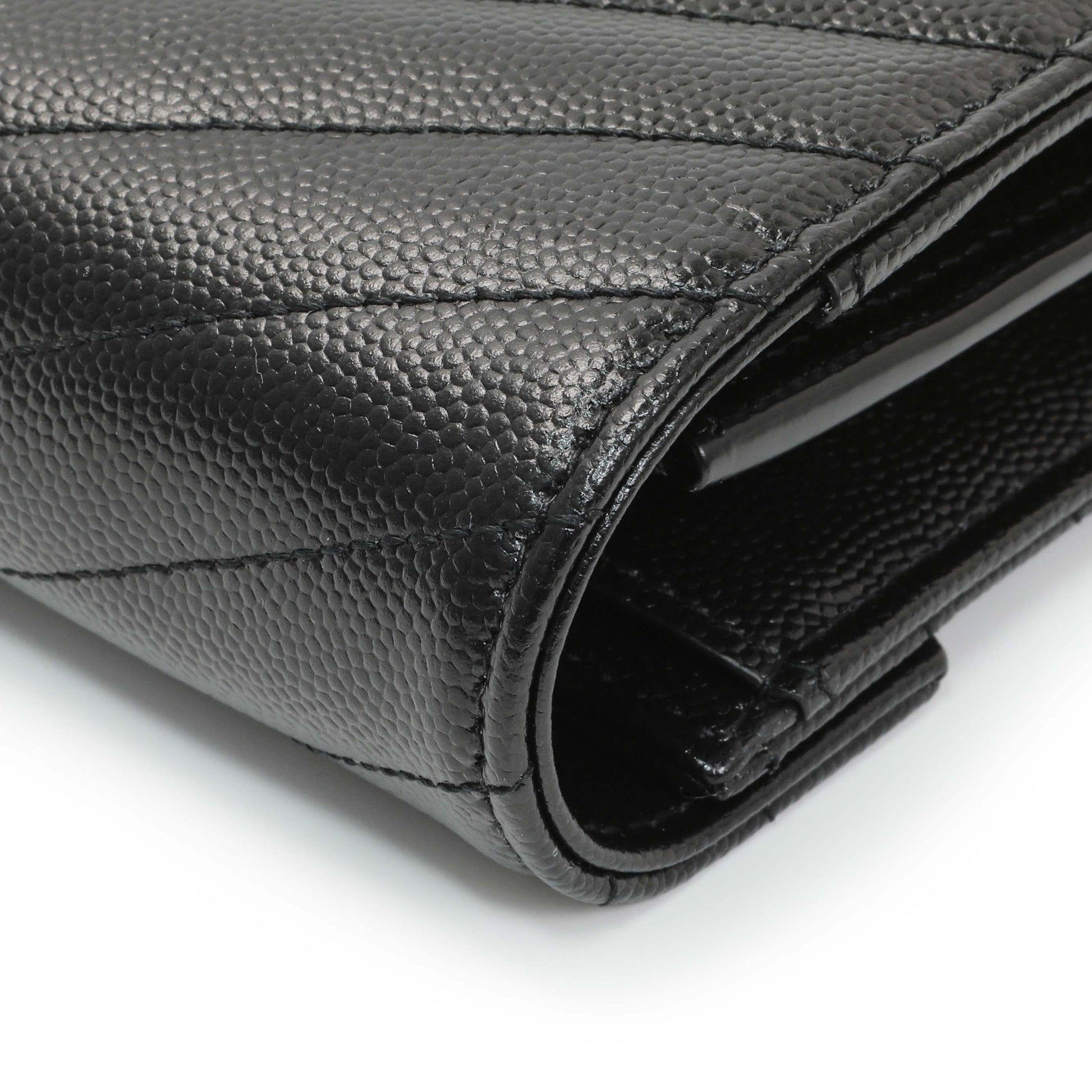 Exclusive Saint Laurent Grain De Poudre Matelasse Chevron Monogram Chain Wallet — Alternate View 9