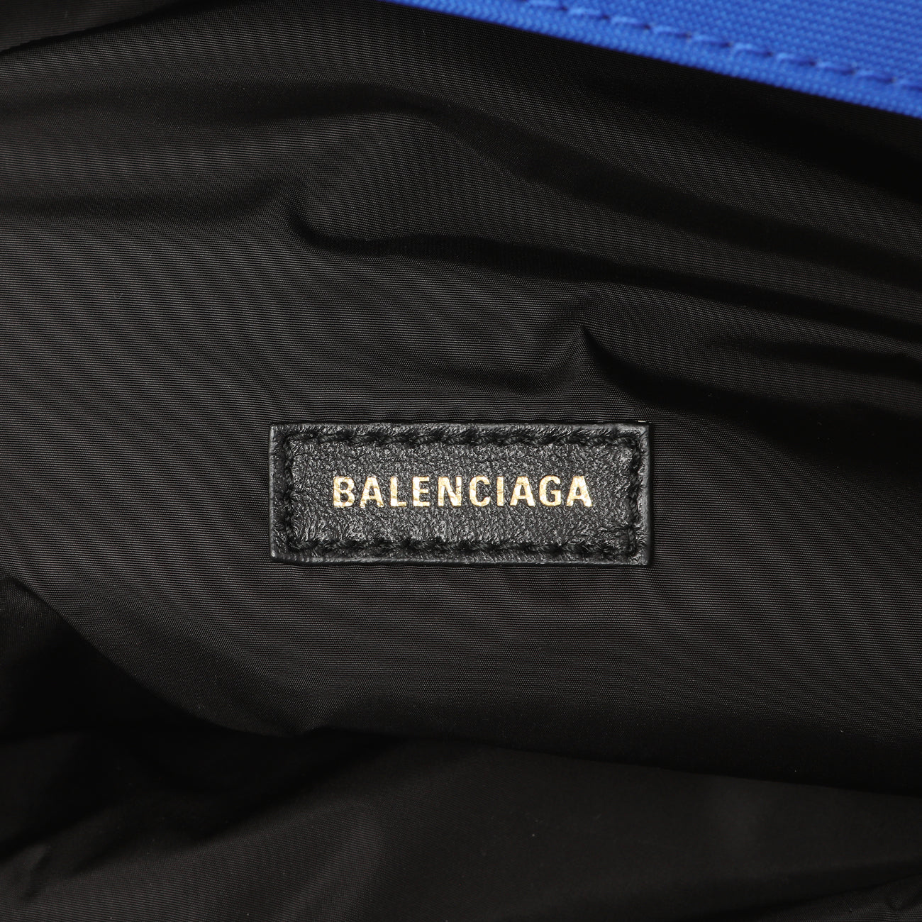 Exclusive Balenciaga Electric Blue Sport Nylon Logo Wheel Belt Bag — Detail View