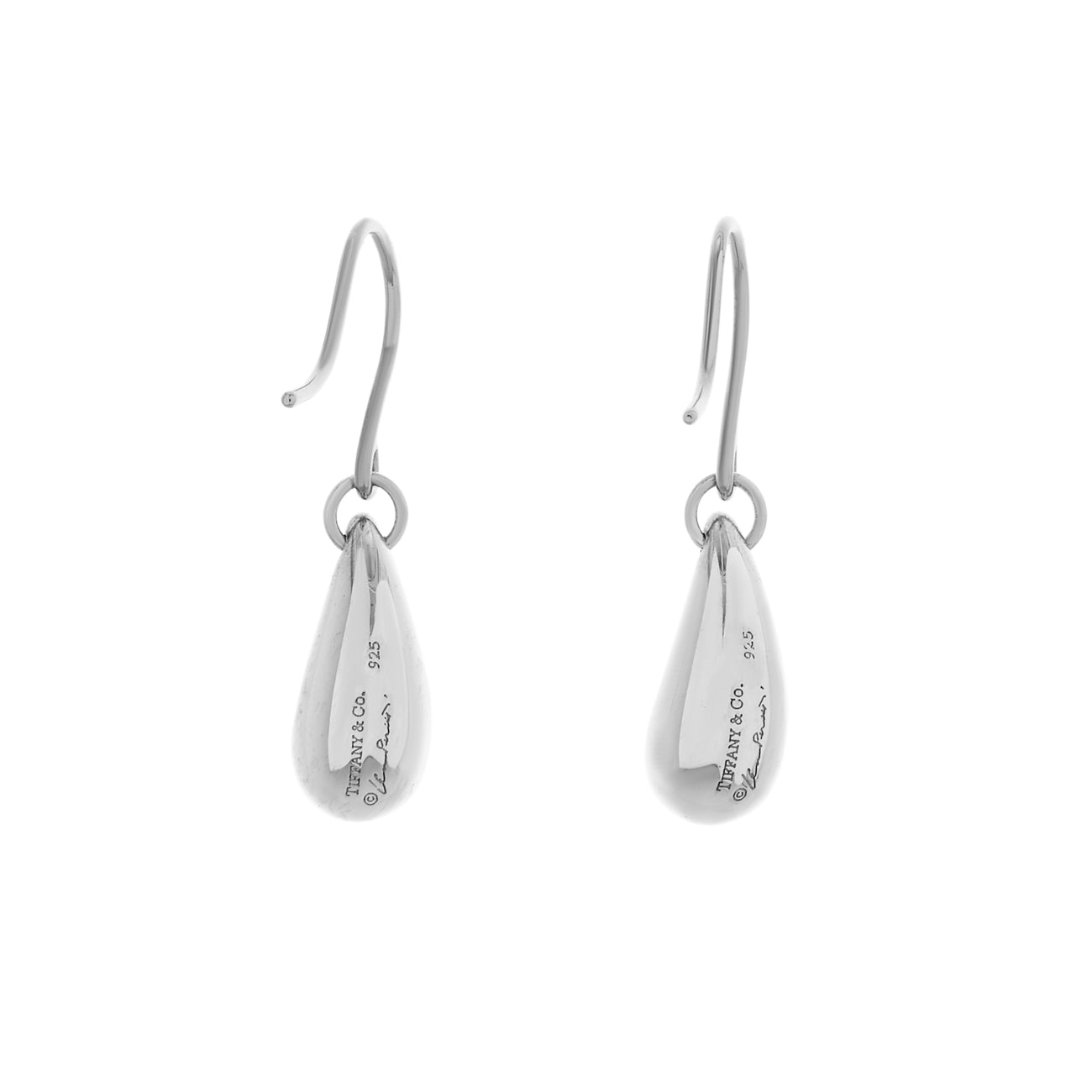Exclusive Tiffany & Co. Sterling Silver Teardrop Earrings — Side View
