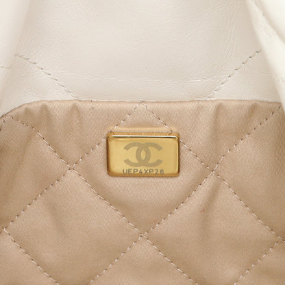 Exclusive Chanel White Shiny Quilted Calfskin Small Chanel 22 — Alternate View 10