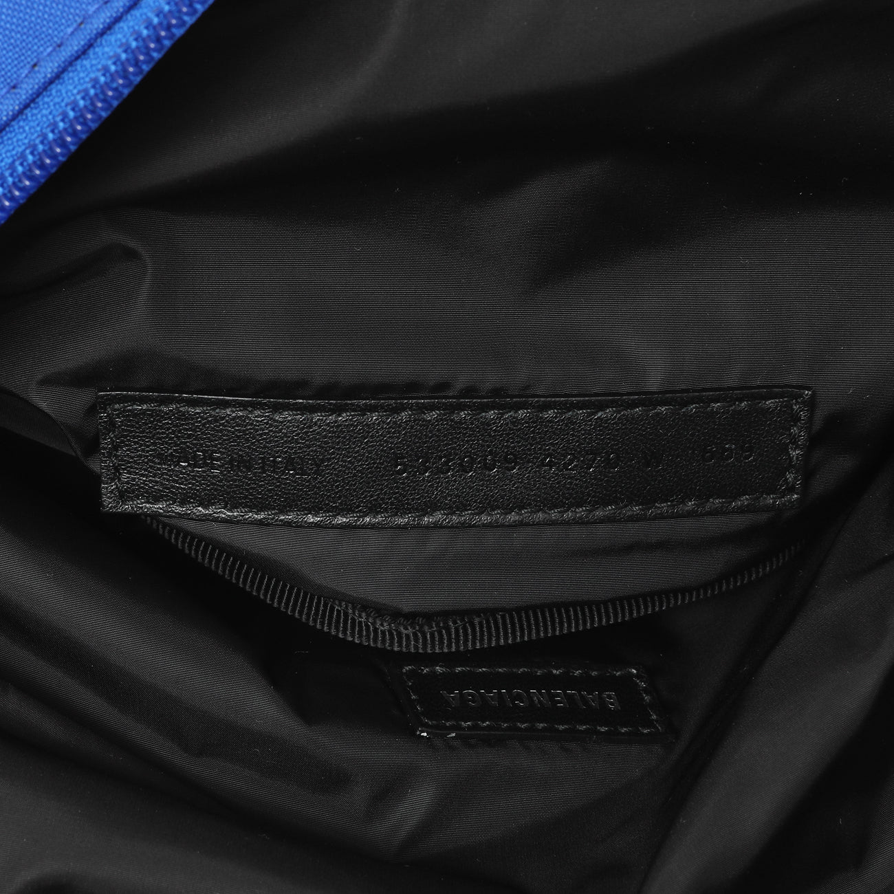 Exclusive Balenciaga Electric Blue Sport Nylon Logo Wheel Belt Bag — Lifestyle View