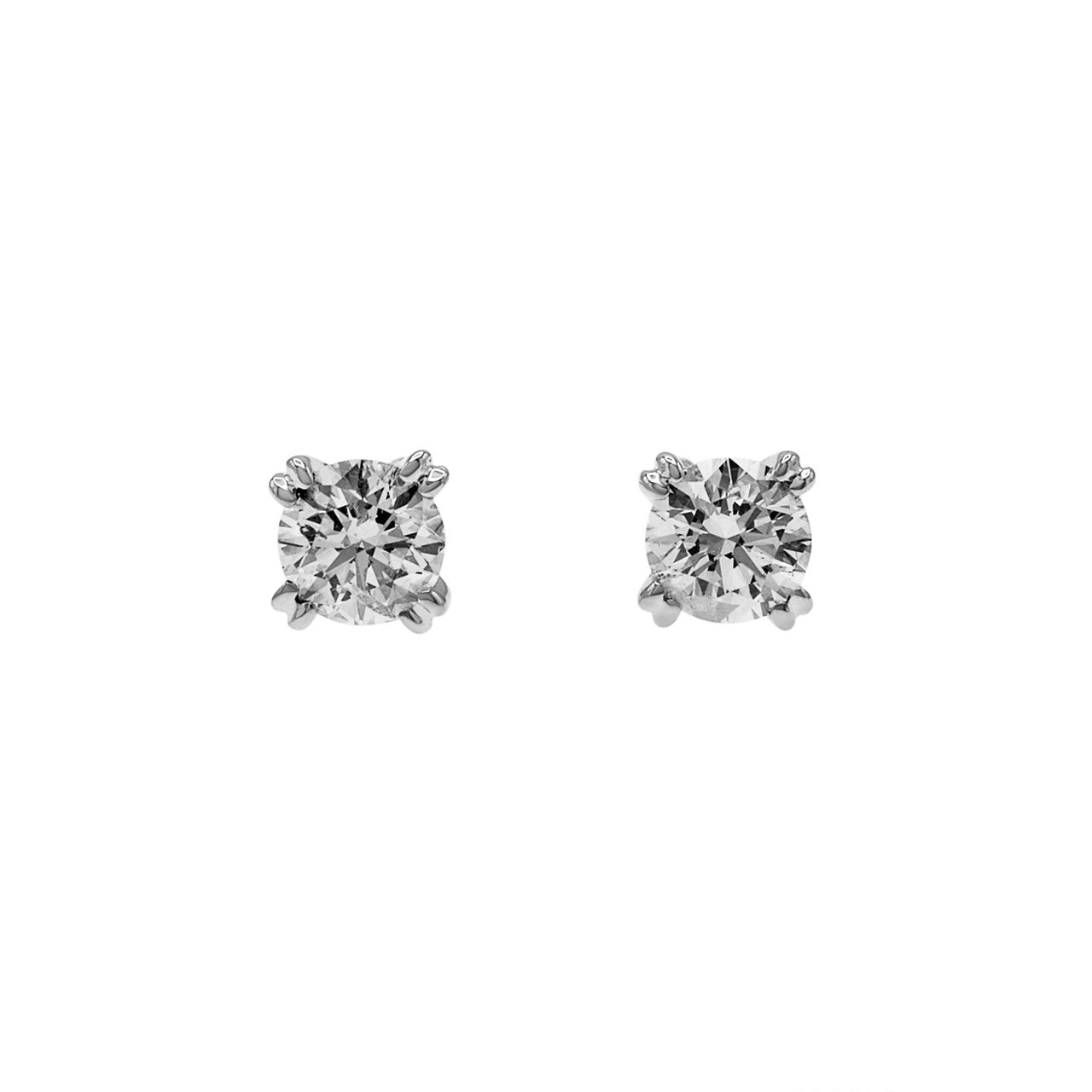 Exclusive 14k White Gold 0.50 Carat Diamond Studs — Front View