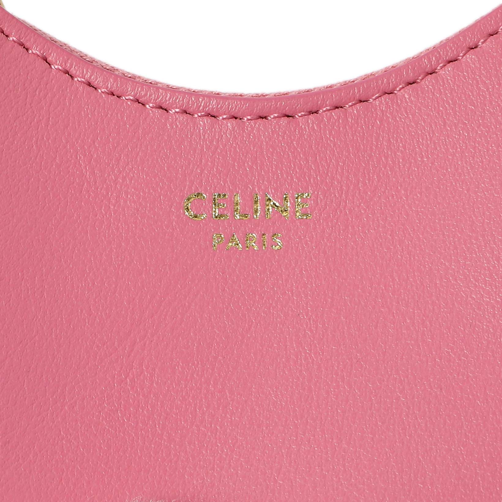Exclusive Celine Pink Calfskin Micro Ava Pouch Charm — Detail View