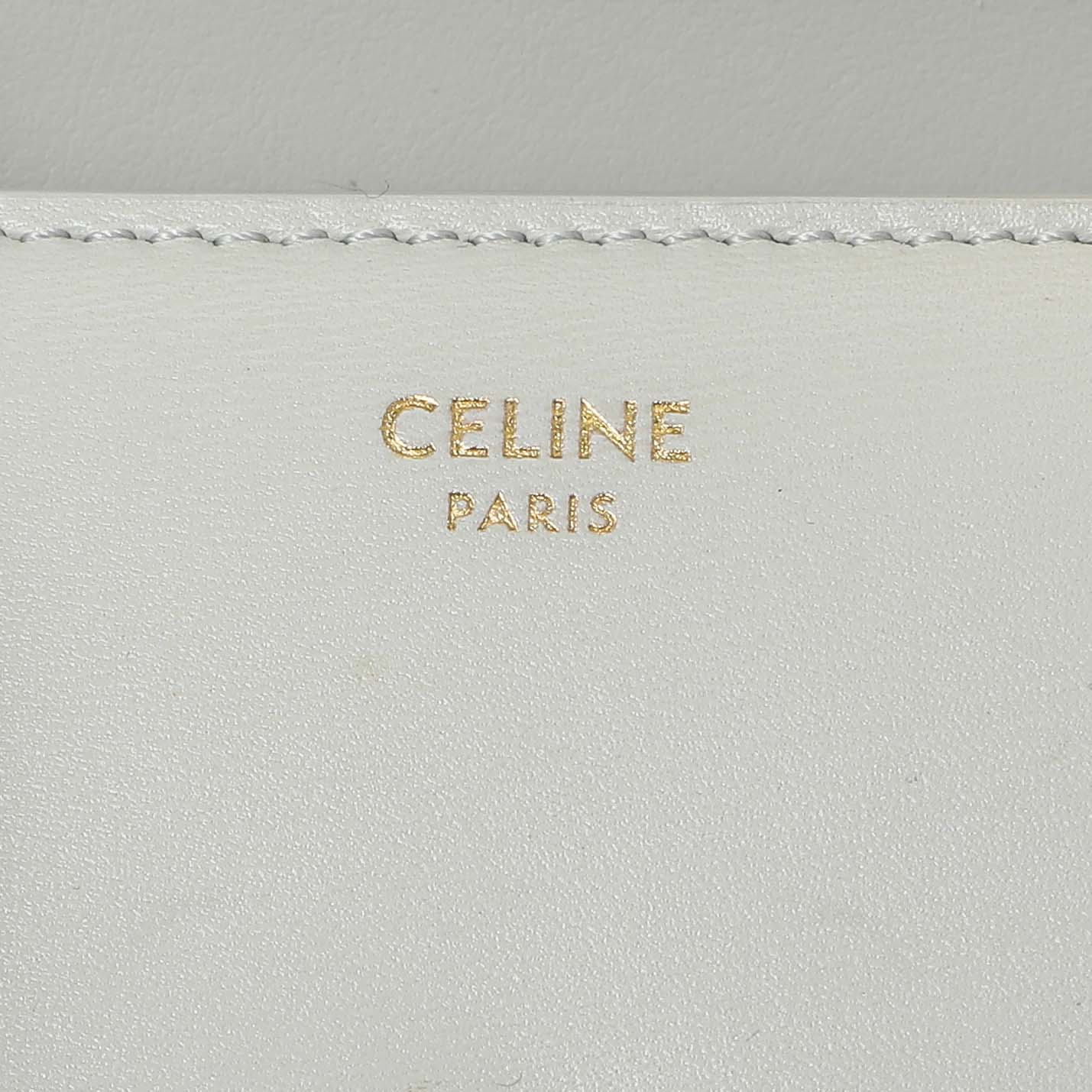 Exclusive Celine Grey Shiny Calfskin Small Triomphe Wallet — Detail View