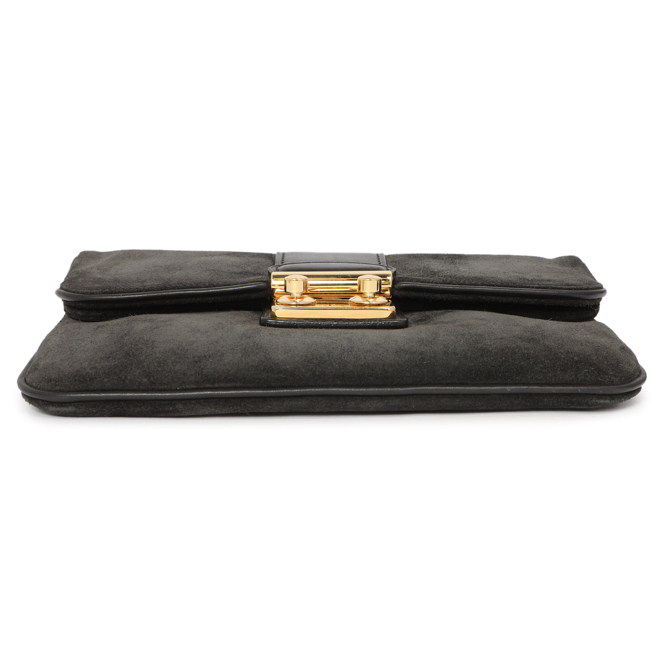Exclusive Louis Vuitton Black Suede Sofia Coppola Slim Clutch — Back View