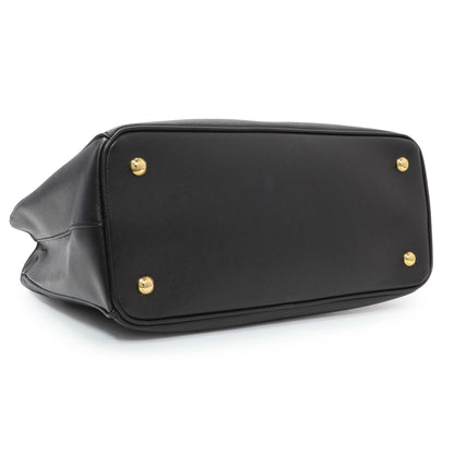 Exclusive Prada Black Saffiano Medium Galleria Double Zip Tote — Back View