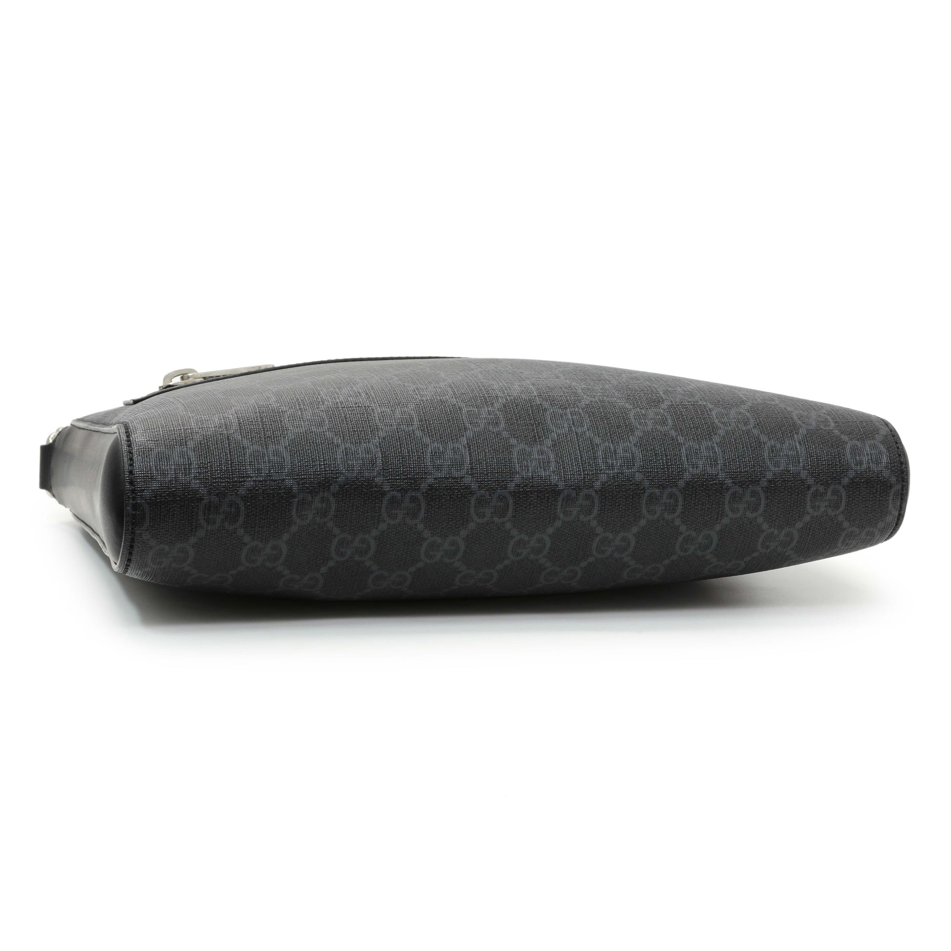 Exclusive Gucci GG Supreme Monogram Web Flat Messenger Bag — Back View