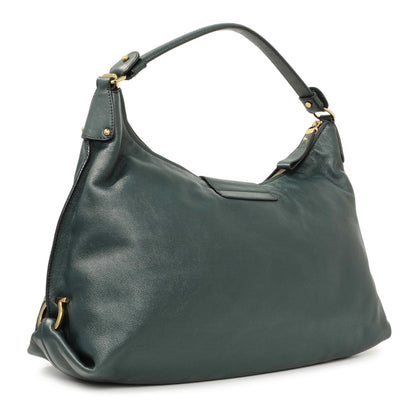 Exclusive Salvatore Ferragamo Teal Calfskin Fanisa Gancini Hobo — Side View