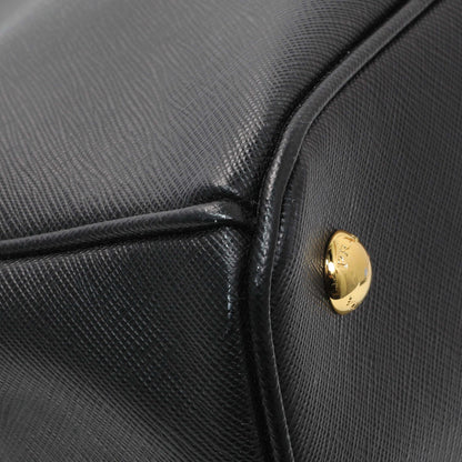 Exclusive Prada Black Saffiano Medium Galleria Double Zip Tote — Lifestyle View