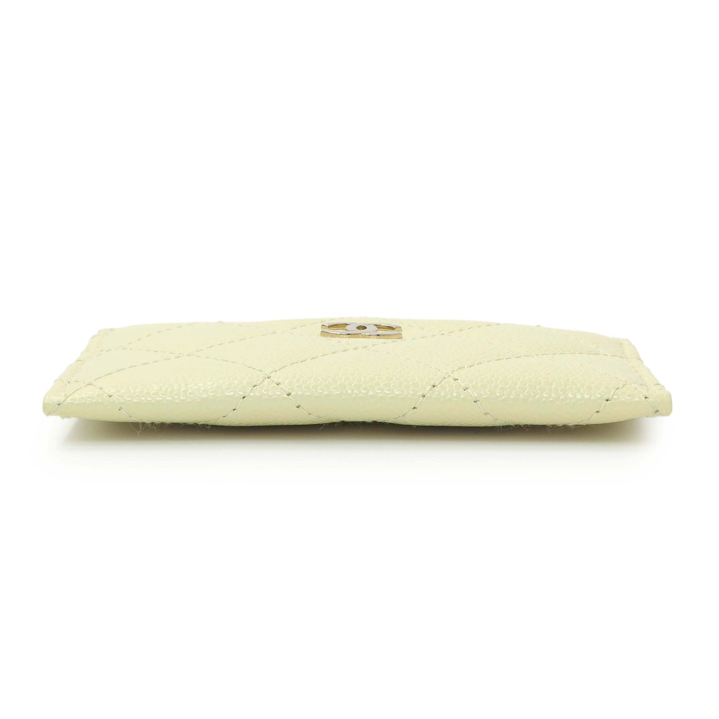 Exclusive Chanel Yellow Quilted Caviar Card Holder — Back View