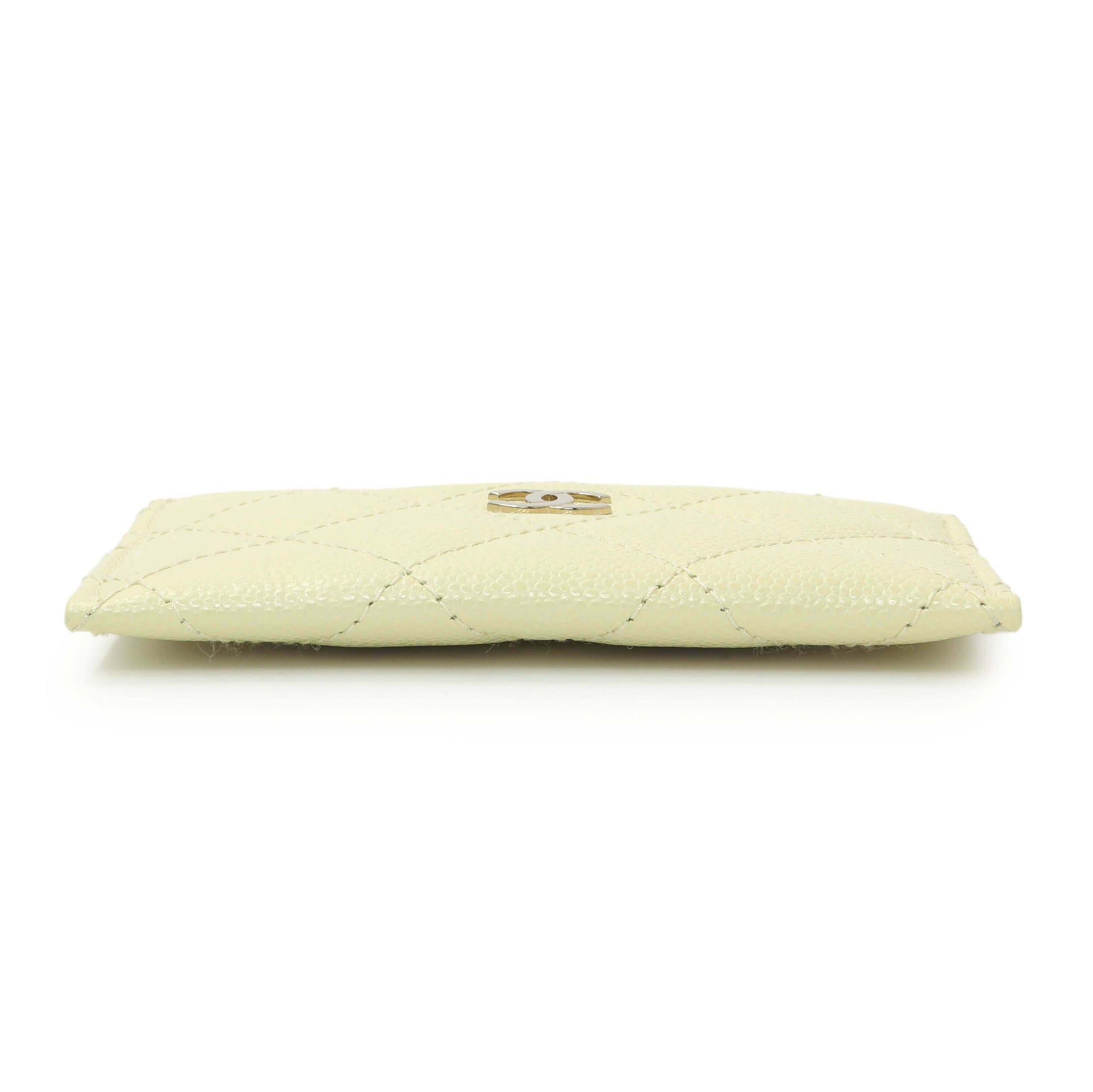 Exclusive Chanel Yellow Quilted Caviar Card Holder — Back View