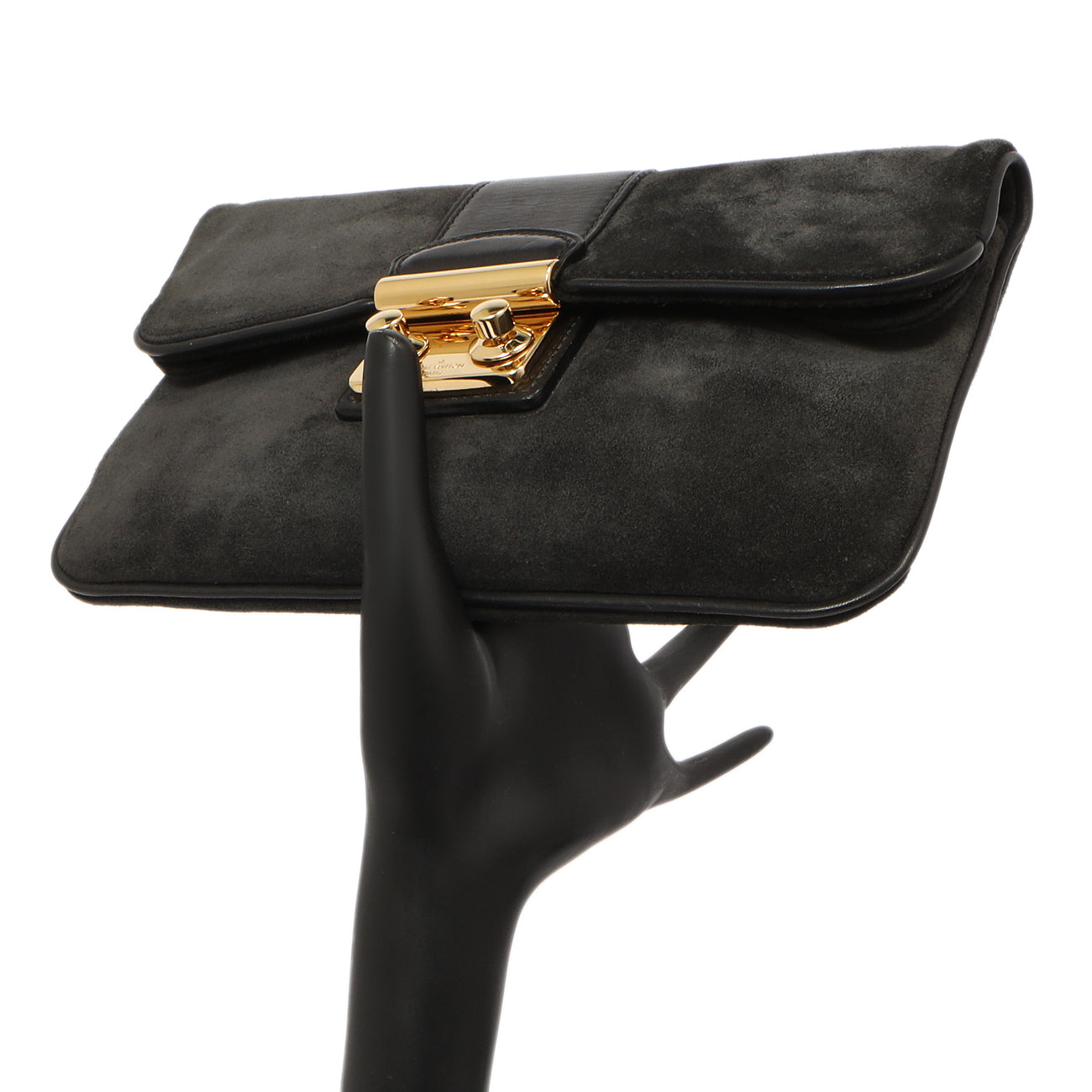 Exclusive Louis Vuitton Black Suede Sofia Coppola Slim Clutch — Alternate View 11
