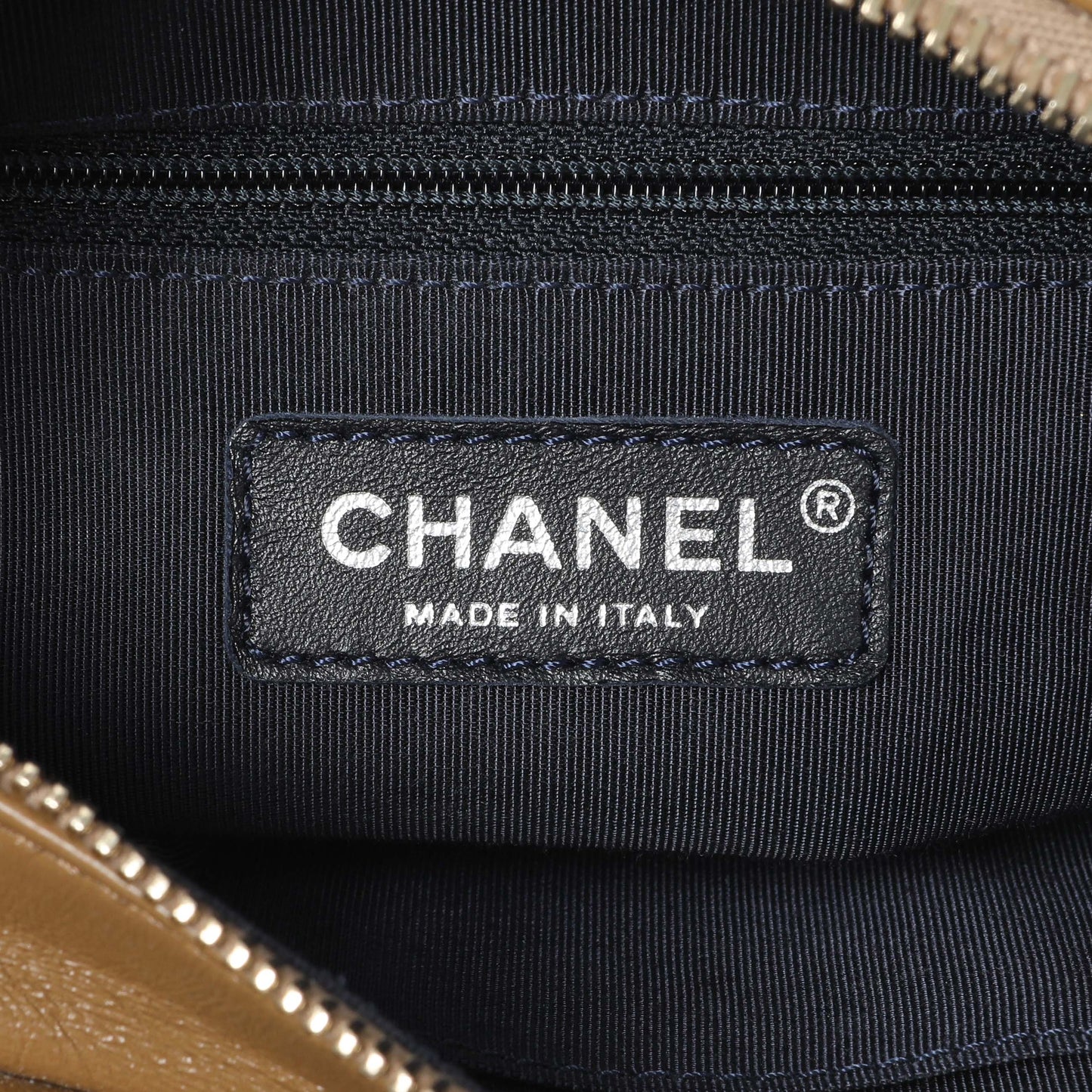 Exclusive Chanel Green Aged Calfskin Chevron Quilted Small Gabrielle Hobo — Detail View