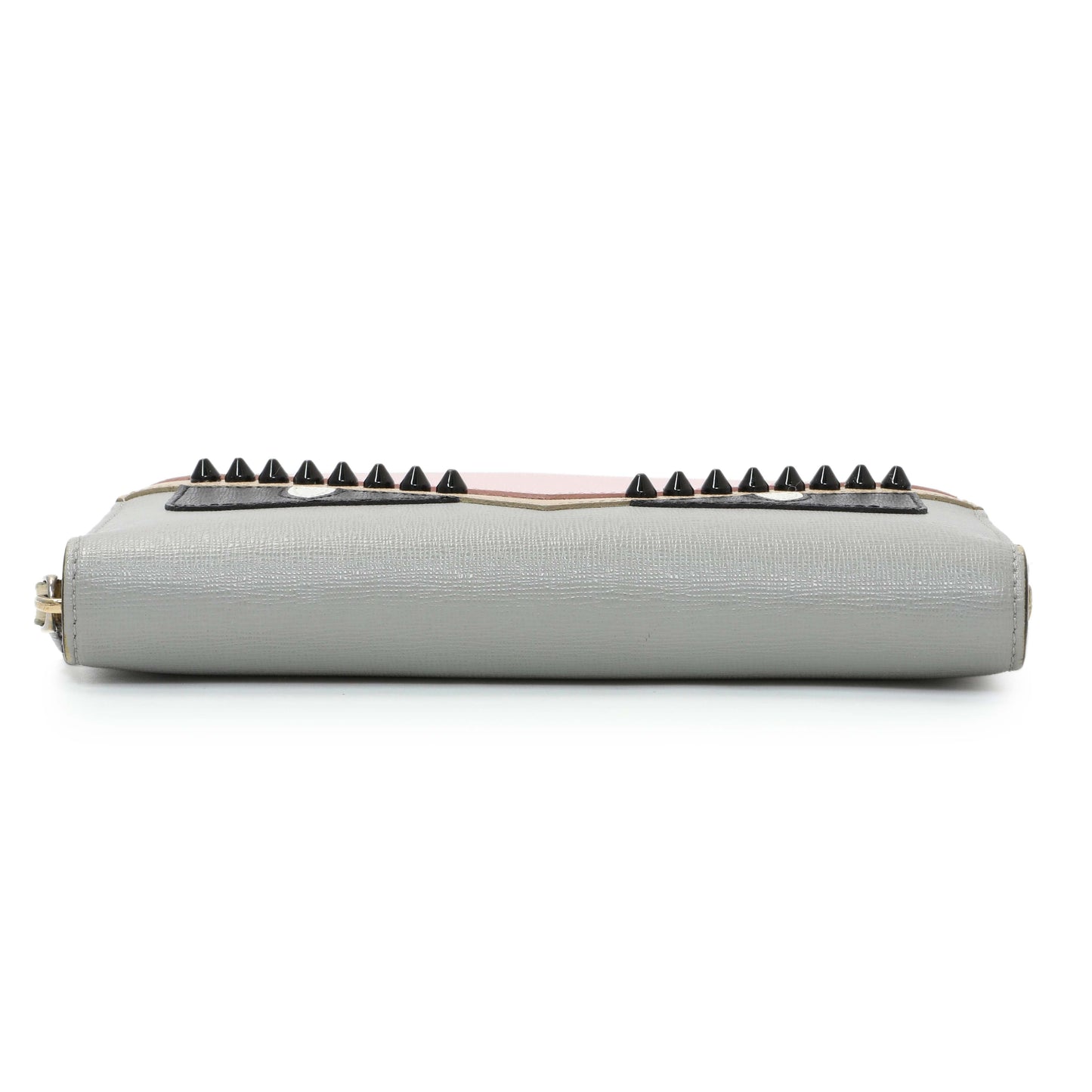 Exclusive Fendi Vitello Elite Monster Eyes Studded Zip Around Wallet — Back View