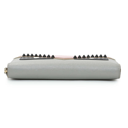 Exclusive Fendi Vitello Elite Monster Eyes Studded Zip Around Wallet — Back View