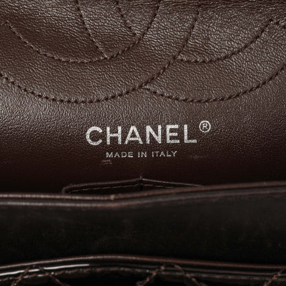 Exclusive Chanel Metallic Brown Quilted Patent 2.55 Reissue 226 — Detail View