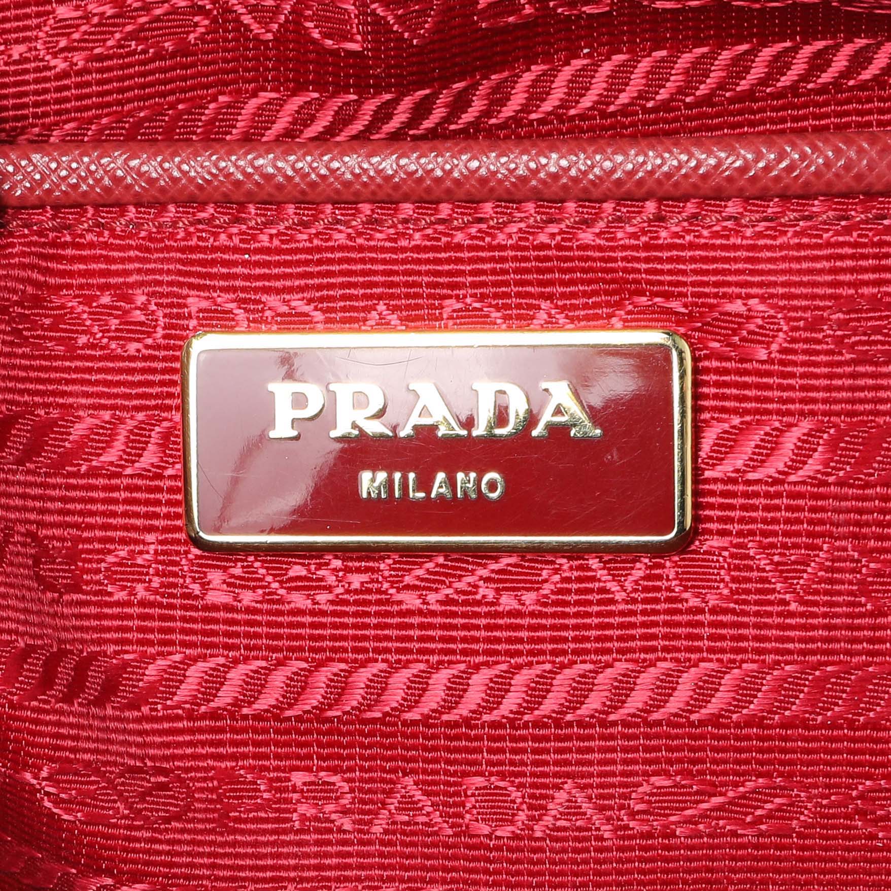 Exclusive Prada Red Saffiano Lux Parabole Tote — Alternate View 9