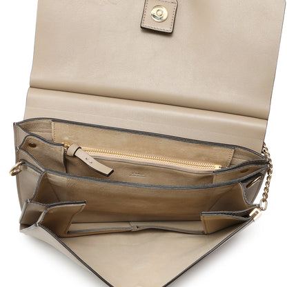 Exclusive Chloe Grey Calfskin Suede Medium Faye Shoulder Bag — Top View