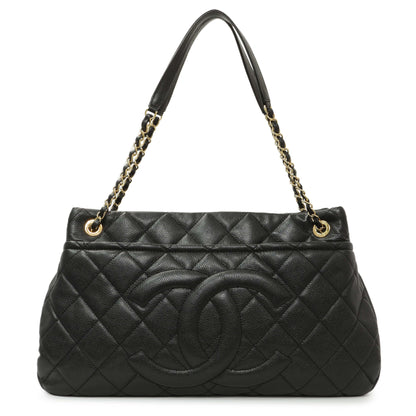 Exclusive Chanel Black Quilted Caviar CC Timeless Soft Tote — Front View
