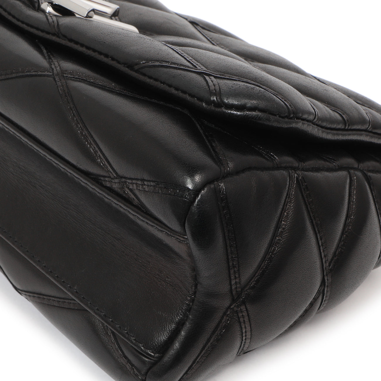 Exclusive Louis Vuitton Black Lambskin Malletage GO-14 PM — Detail View